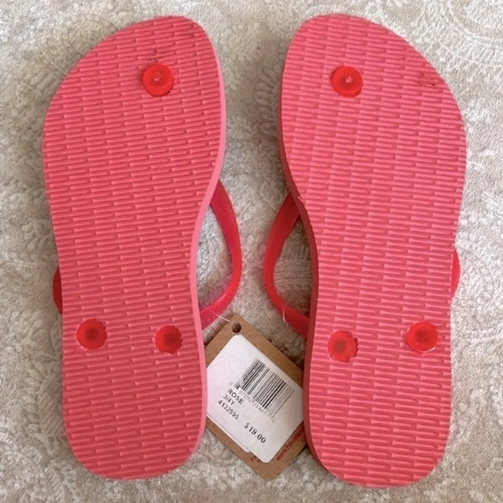 Brand New Havaianas Set of 2 Pairs of Flip Flops Frozen Anna Elsa Disney Pink